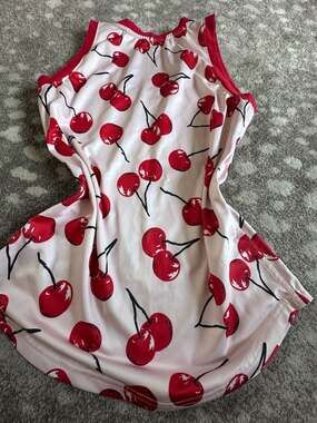 Jofit Cherry Print Tank Top Size S Pink Red Athletic Golf